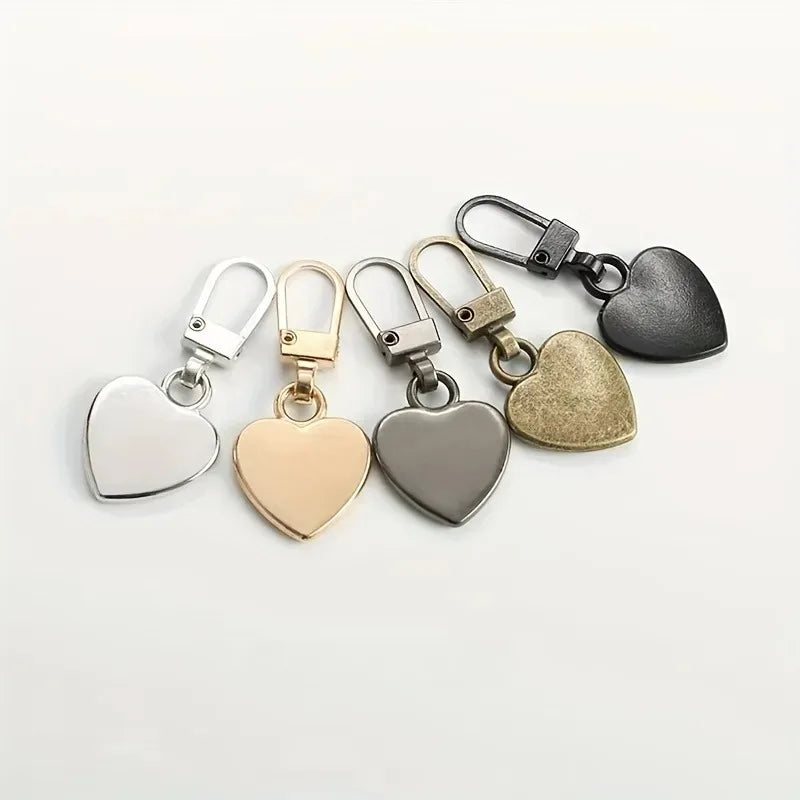 10-Pack Metal Love Heart Zipper Sliders for Jackets & Clothes Zipper Sliders QXL