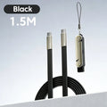 240W USB-C Fast Charging Cable with Foldable Phone Stand USB-C Charging Cable QXL black 1.5m