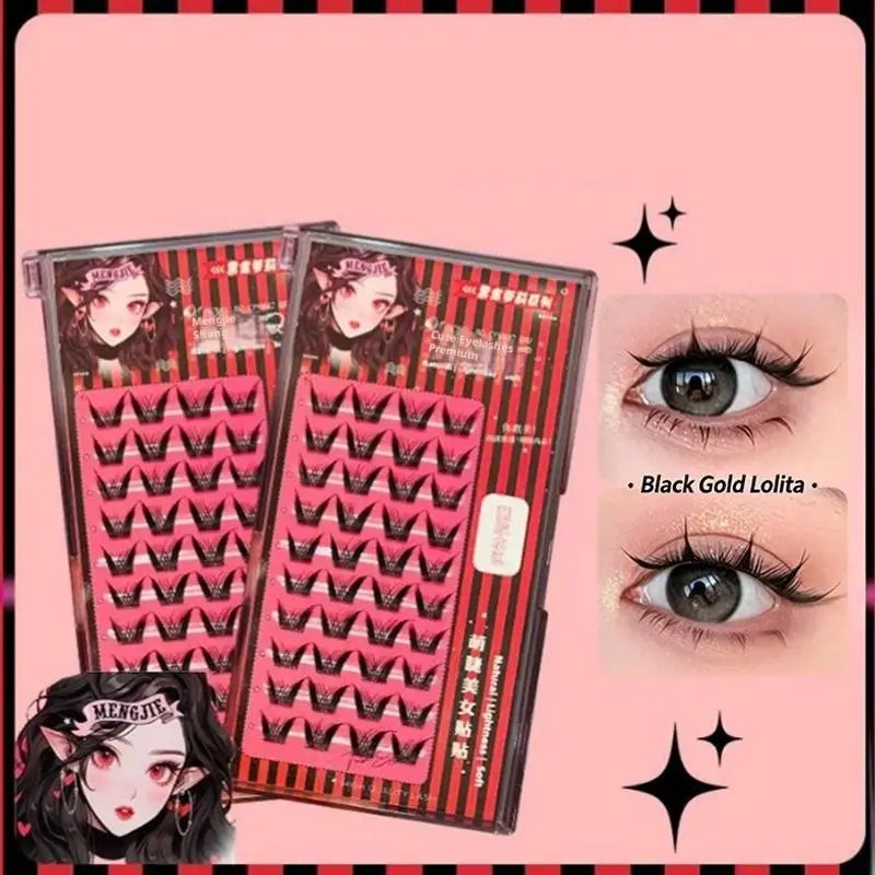 W-Shape Individual False Lashes | Handcrafted Synthetic Hair False Eyelashes QXL