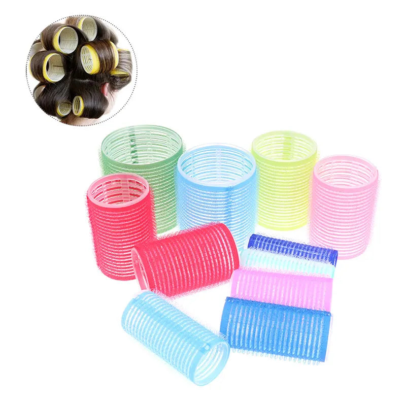 6-Pack Self-Grip Heatless Hair Rollers | No-Clip Curlers Set Heatless Hair Rollers QXL