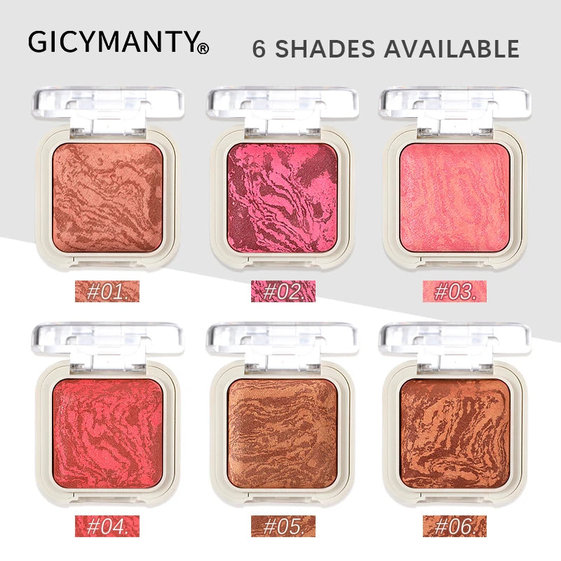 GICYMANTY Baked Blush Powder | High-Pigment, Oil Control Baked Blush Powder QXL