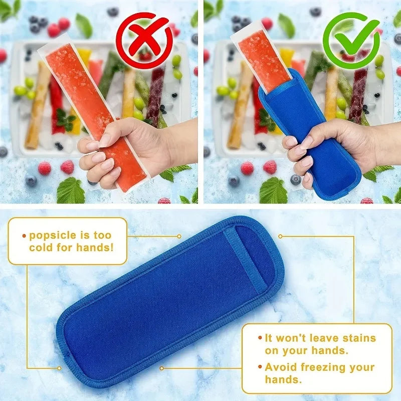 Reusable Popsicle Sleeves 3/6-Pack | Lead-Free Ice Pop Bags Ice Pop Sleeves QXL