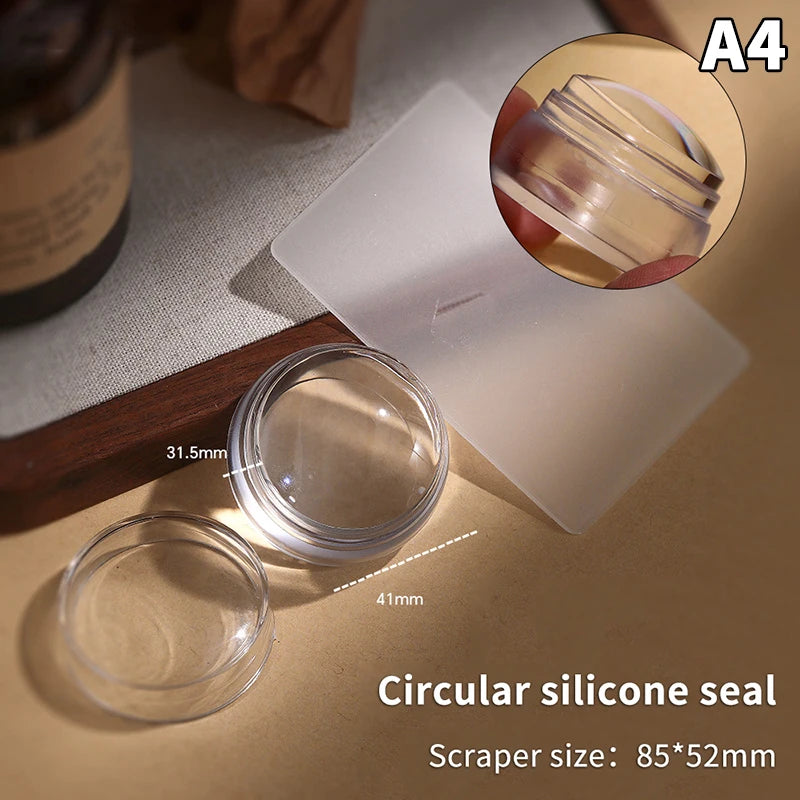 Silicone Nail Art Stamper & Scraper Kit | French Manicure Nail Art Stamper QXL A4