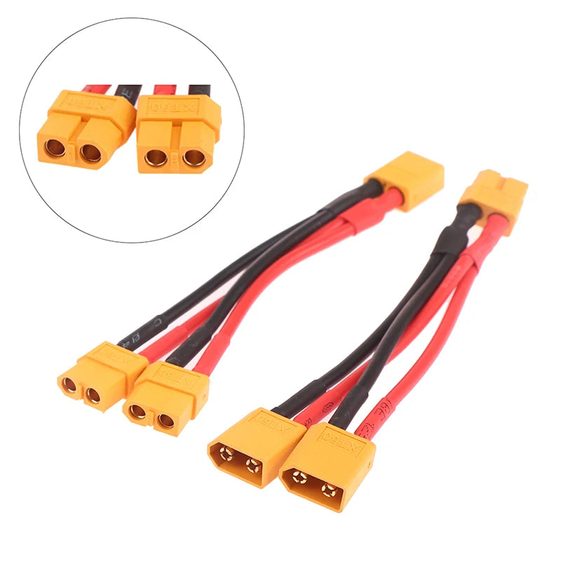 XT60 Y Splitter 3-Way 14AWG Silicone Cable RC Battery Connector RC Battery Connector QXL