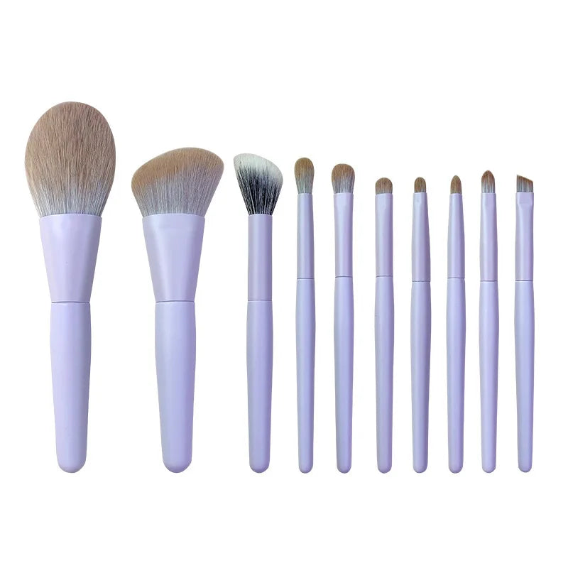 10-Piece Portable Mini Makeup Brush Set | Powder & Eyeshadow Makeup Brush Set QXL 10 brushes