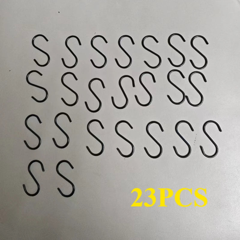 23-Piece Black Stainless Steel Multifunction Hooks Set Wall Hooks Set QXL black 23pcs