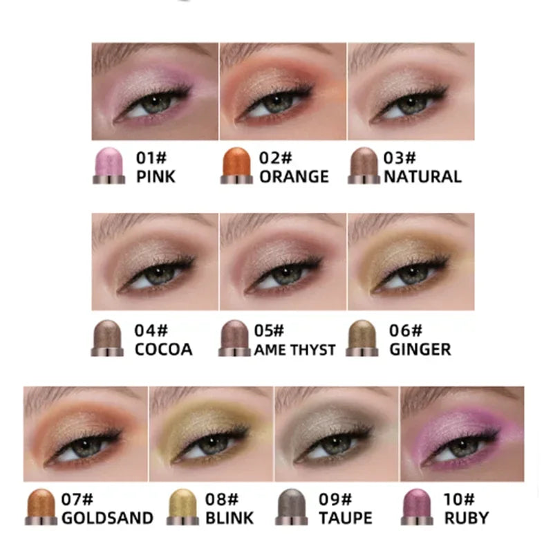 Beauty Glazed 10-Color Double-Ended Shimmer Eyeshadow Stick Eyeshadow Stick QXL