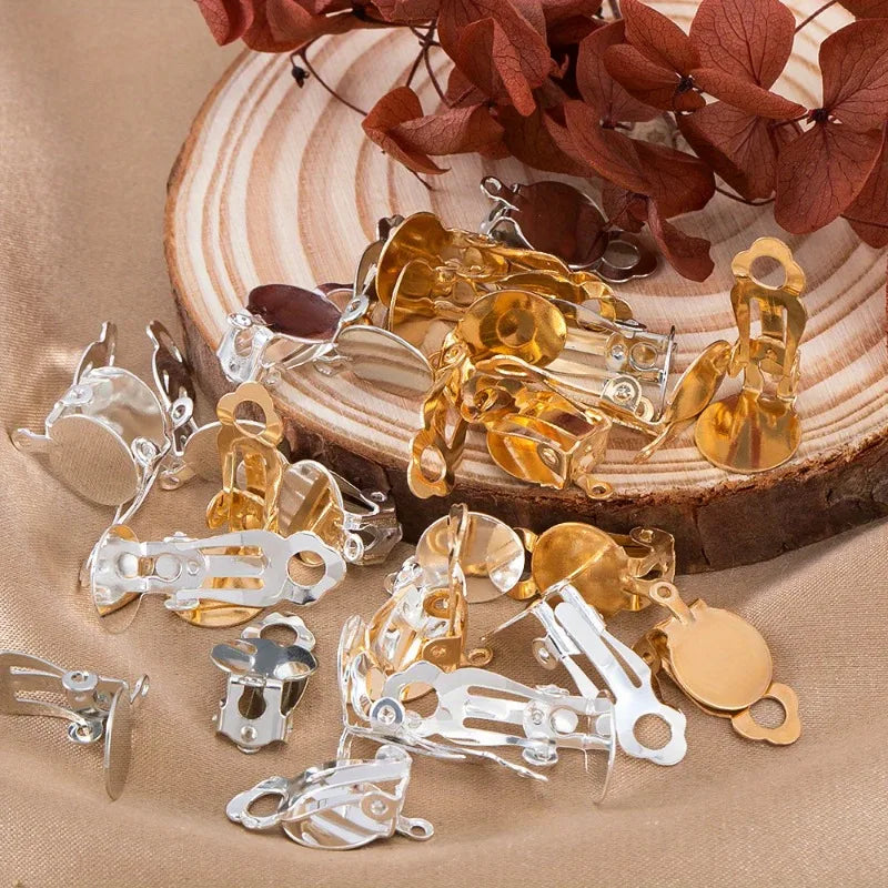 Frog-Shape Stainless Steel Clip-On Earring Bases | DIY Jewelry Earring Bases QXL