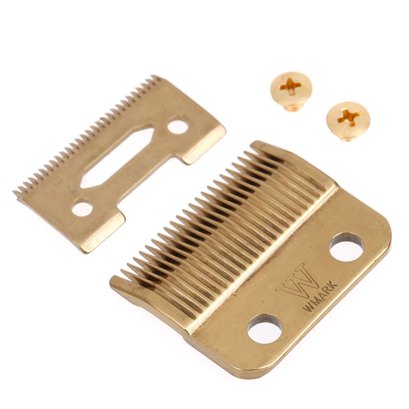 High Carbon Steel Hair Clipper Replacement Blade & Screws Set Clipper Blade Set QXL Gold