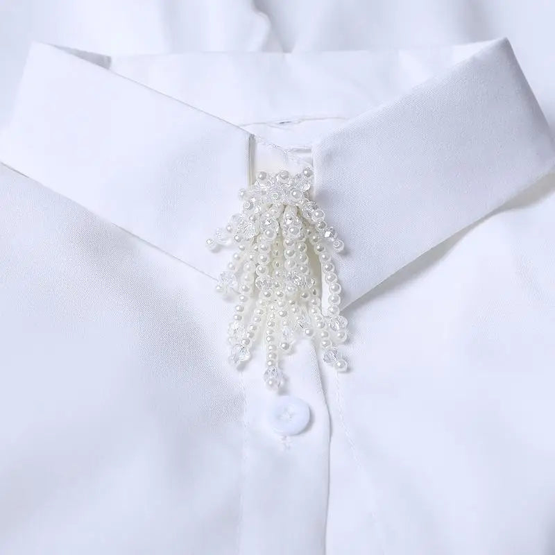 Pearl Rhinestone Button Covers | DIY Alloy Shirt Accessories Button Covers QXL