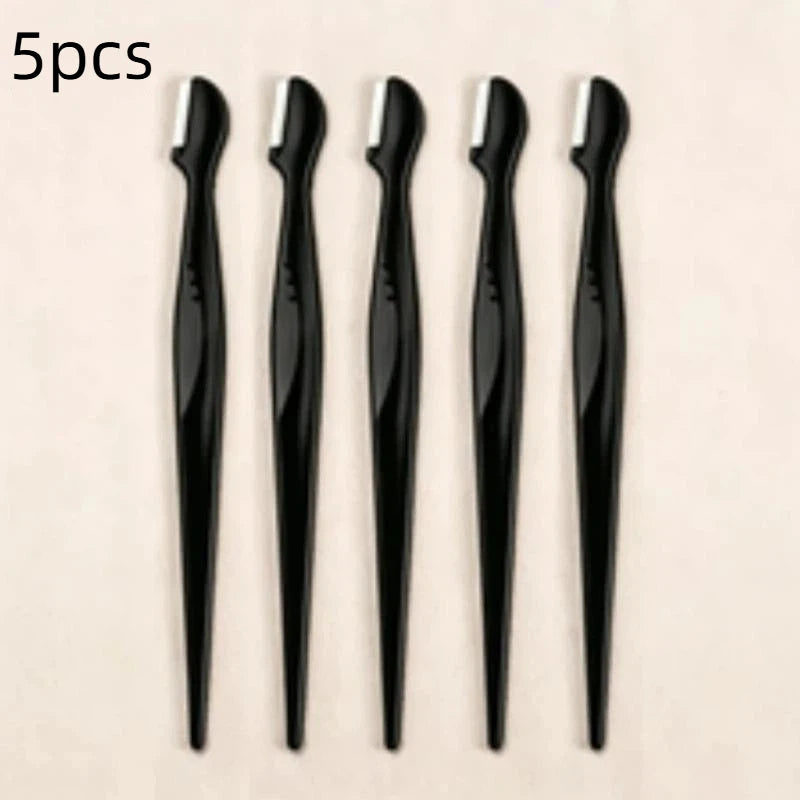 Precision Round Head Eyebrow Trimmers | Stainless Steel 2/3/5-Pack Eyebrow Trimmer QXL 5pcs Black