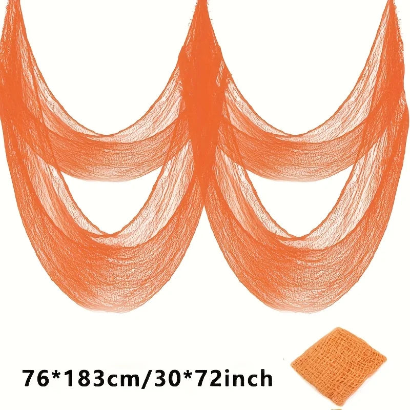 Halloween Creepy Gauze Decoration 30×72" Indoor & Outdoor Halloween Decoration QXL Orange