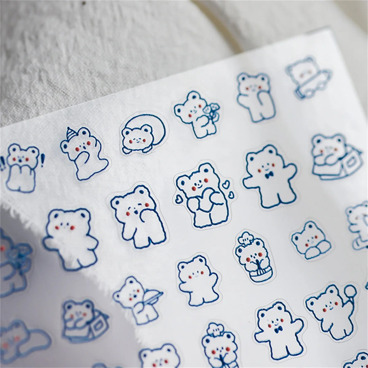 5D Kawaii Bear Nail Art Stickers – Blue Hollow Decals DIY Nail Art Stickers QXL