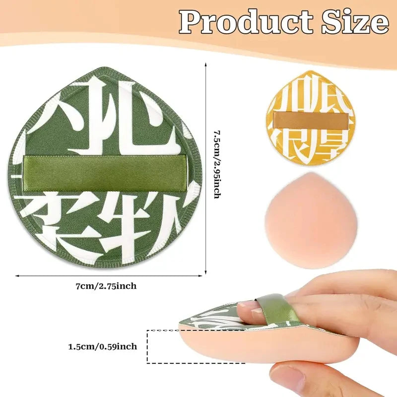 2-Pack Teardrop Velour Powder Puffs | Makeup Sponge Applicator Makeup Powder Puff QXL