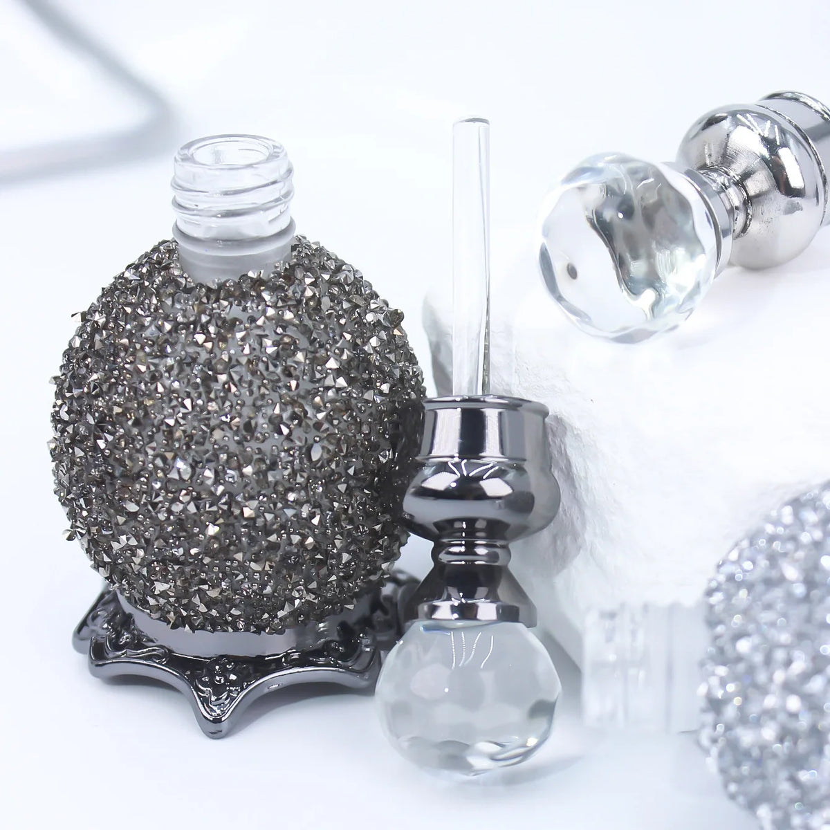 15ml Crystal Luxury Perfume Bottle | Vintage Glass Refillable Perfume Bottle QXL