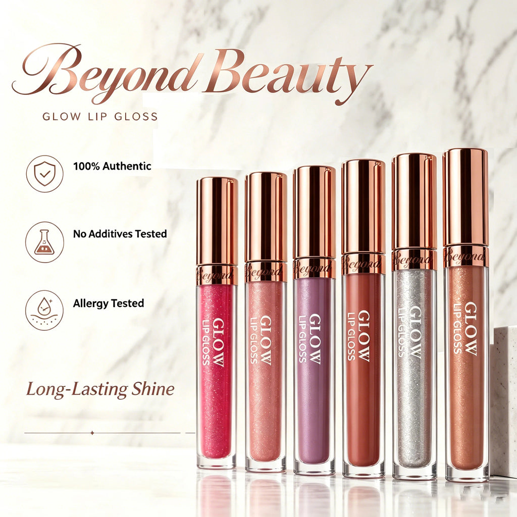 BEYONDBEAUTY Glow Lip Gloss & Remover Pad Set – Moisturizing Lip Gloss Set QXL