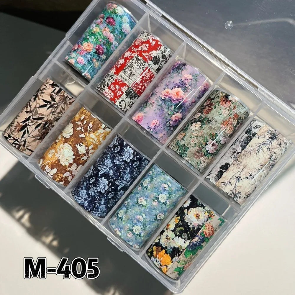 Nail Art Foil Stickers | Lace, Leopard & Sequin – 10pc Set Nail Art Stickers QXL 8