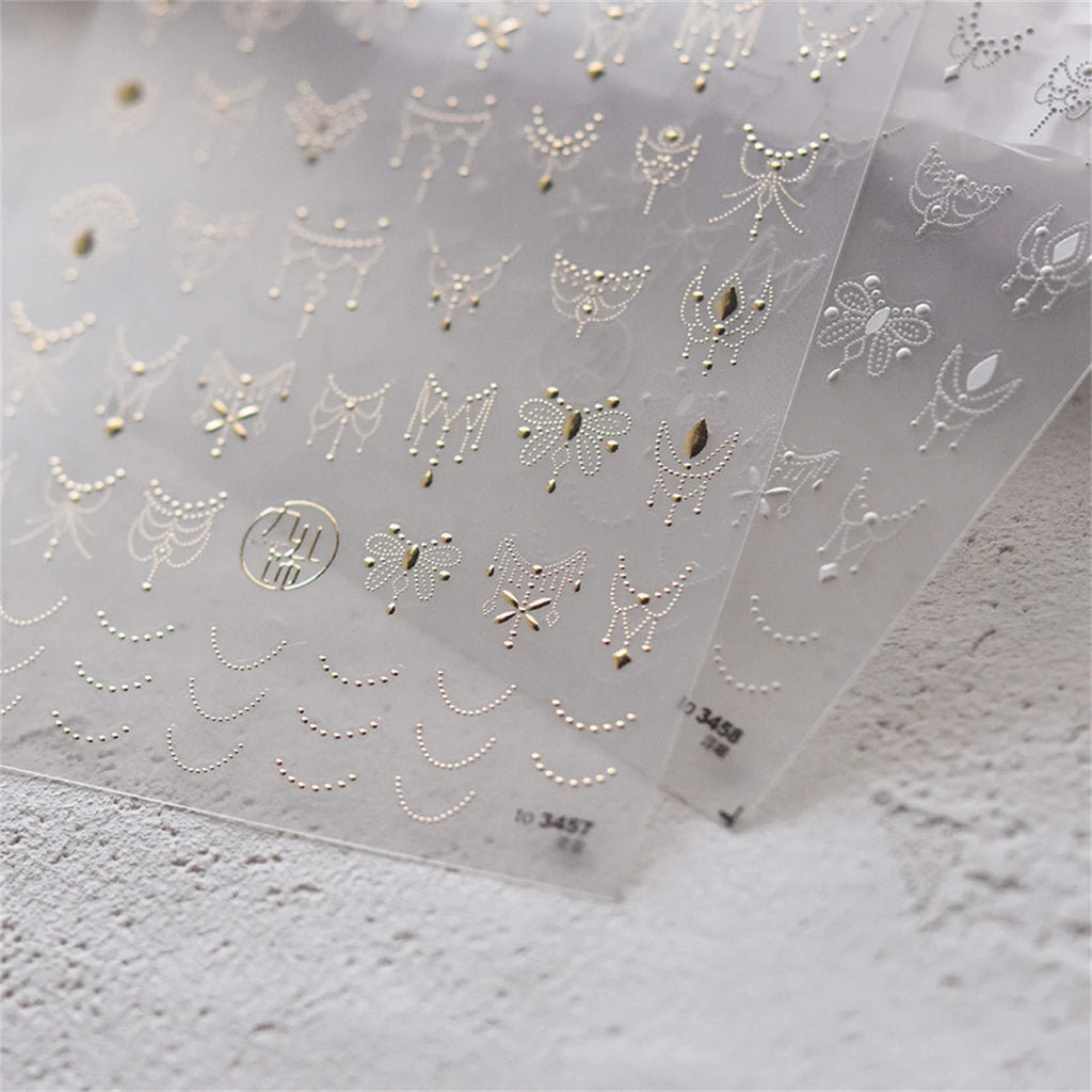5D Butterfly Nail Art Stickers | Gold Silver Hollow Decals Nail Art Stickers QXL