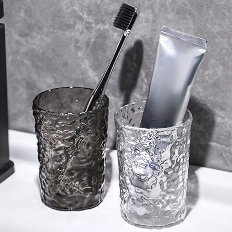 Transparent Plastic Toothbrush Cup with Handle | Bathroom Mug Bathroom Toothbrush Cup QXL