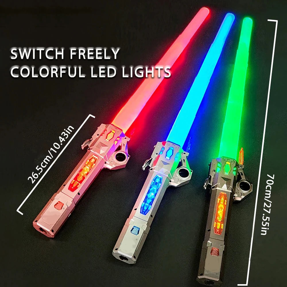 Kids LED Light-Up Telescopic Sword Toy with Music & Glow Light-Up Toy Sword QXL
