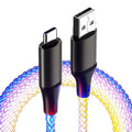 RGB USB-C Fast Charging Cable 66W 6A LED Glow – 1M USB-C Charging Cable QXL USB A to C 1m