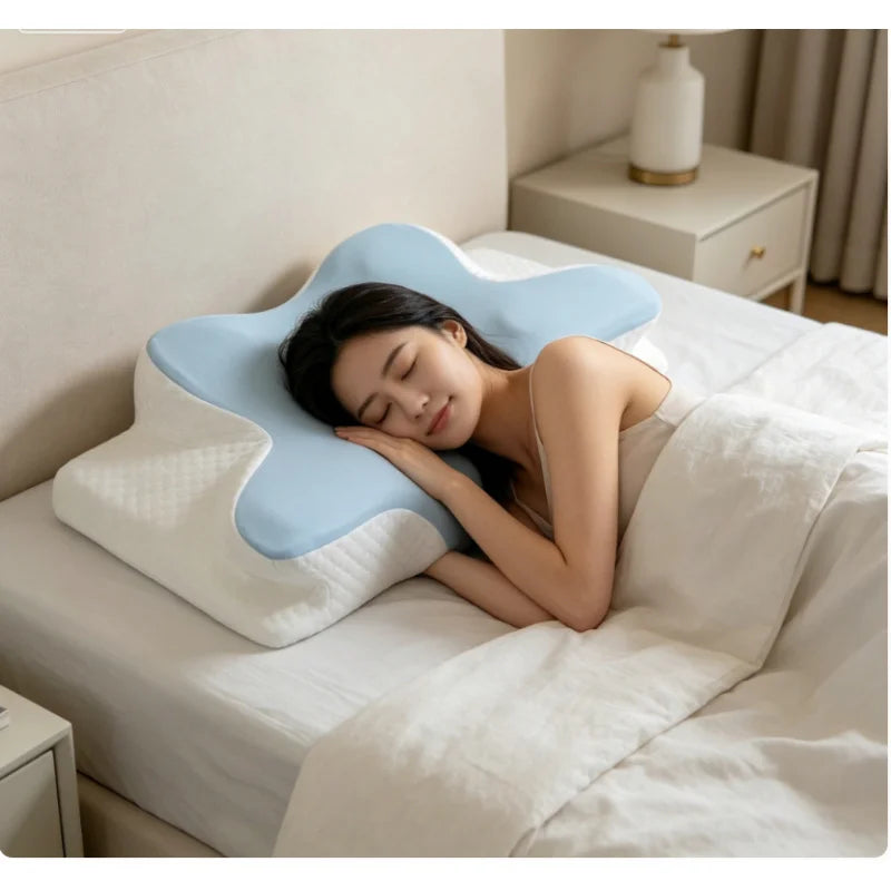 Memory Foam Butterfly Cervical Support Pillow – Cooling Memory Foam Pillow QXL