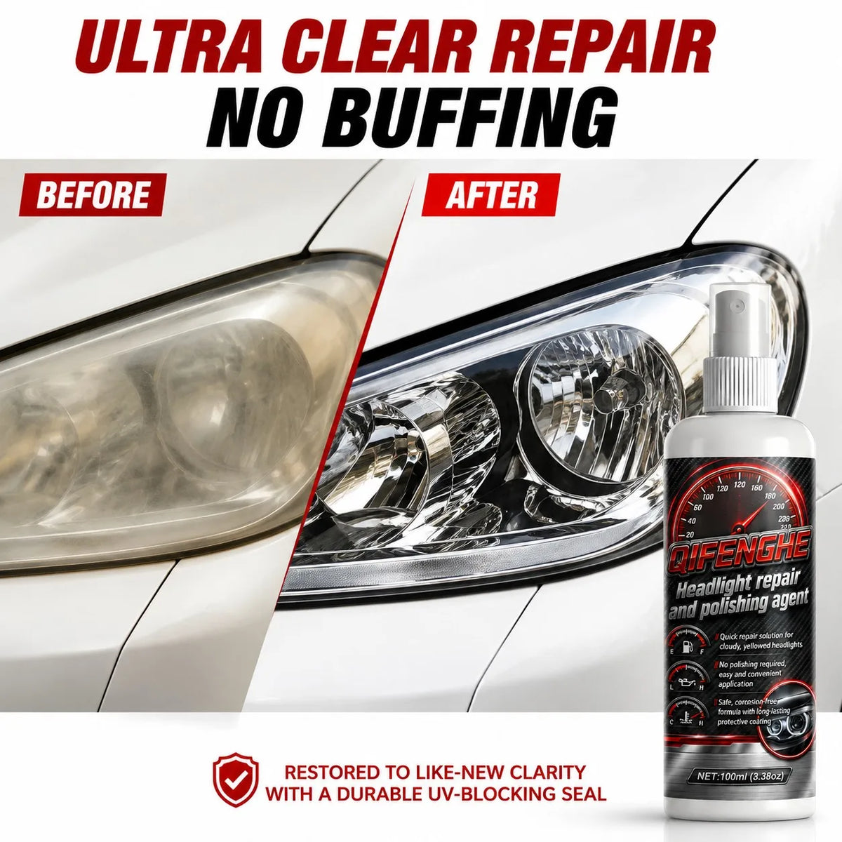 Car Headlight Restoration Kit | Polishing & Cleaning Paste Headlight Restoration Kit QXL