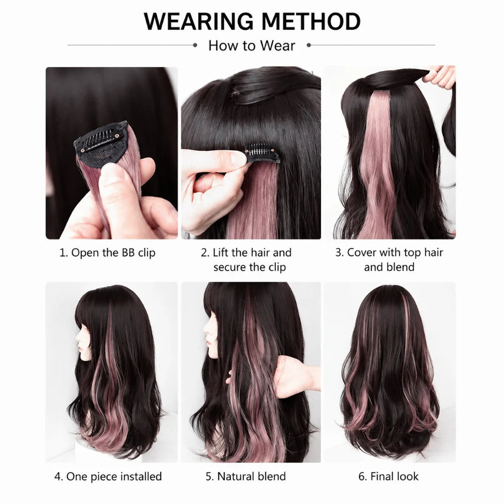 Ear-Hanging Colorful Curly Hair Extensions for Girls – 2 Pack Clip-On Hair Extension QXL