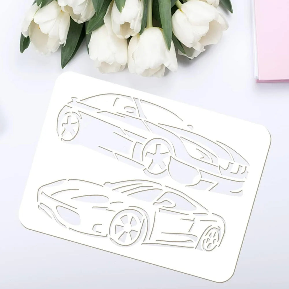 Classic Sport Car Painting Stencil 8.3×11.7" Reusable DIY DIY Painting Stencil QXL