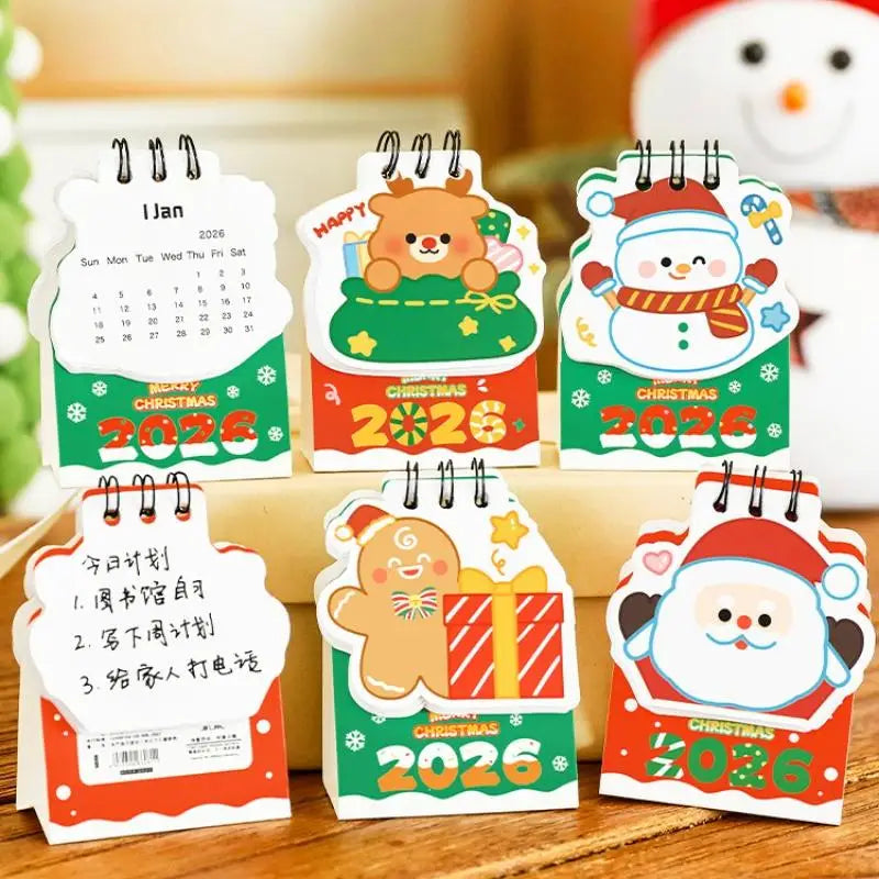 2026 Christmas Desk Calendar | Cute Festive Daily Planner Desk Calendar QXL