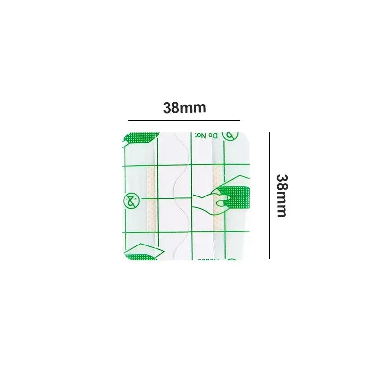 50-Pack Waterproof Transparent PU Square Bandage Stickers 38x38mm Adhesive Bandage Stickers QXL