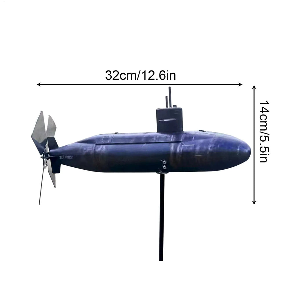 Submarine Wind Spinner – Metal Rotating Garden Sculpture Garden Wind Spinner QXL