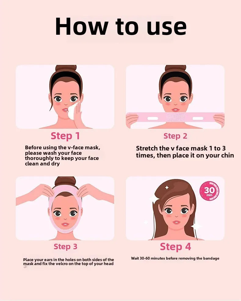 V Line Chin Strap Face Lifting Mask | Reusable Slimming Face Lifting Mask QXL