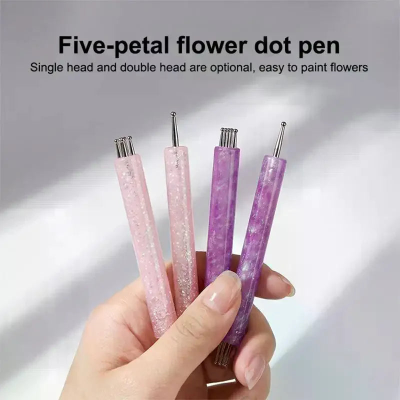 5-Petal Nail Dotting Tool | DIY Flower Nail Art Pen 1.8mm Nail Dotting Pen QXL