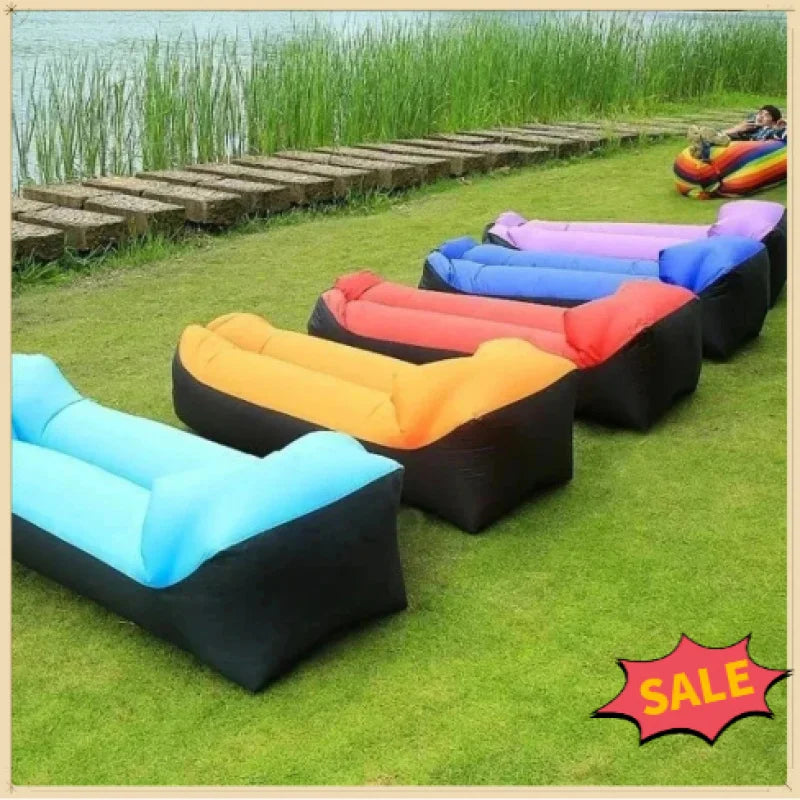 Portable Inflatable Lounger Sofa | Folding Outdoor Camping Couch Inflatable Outdoor Lounger QXL
