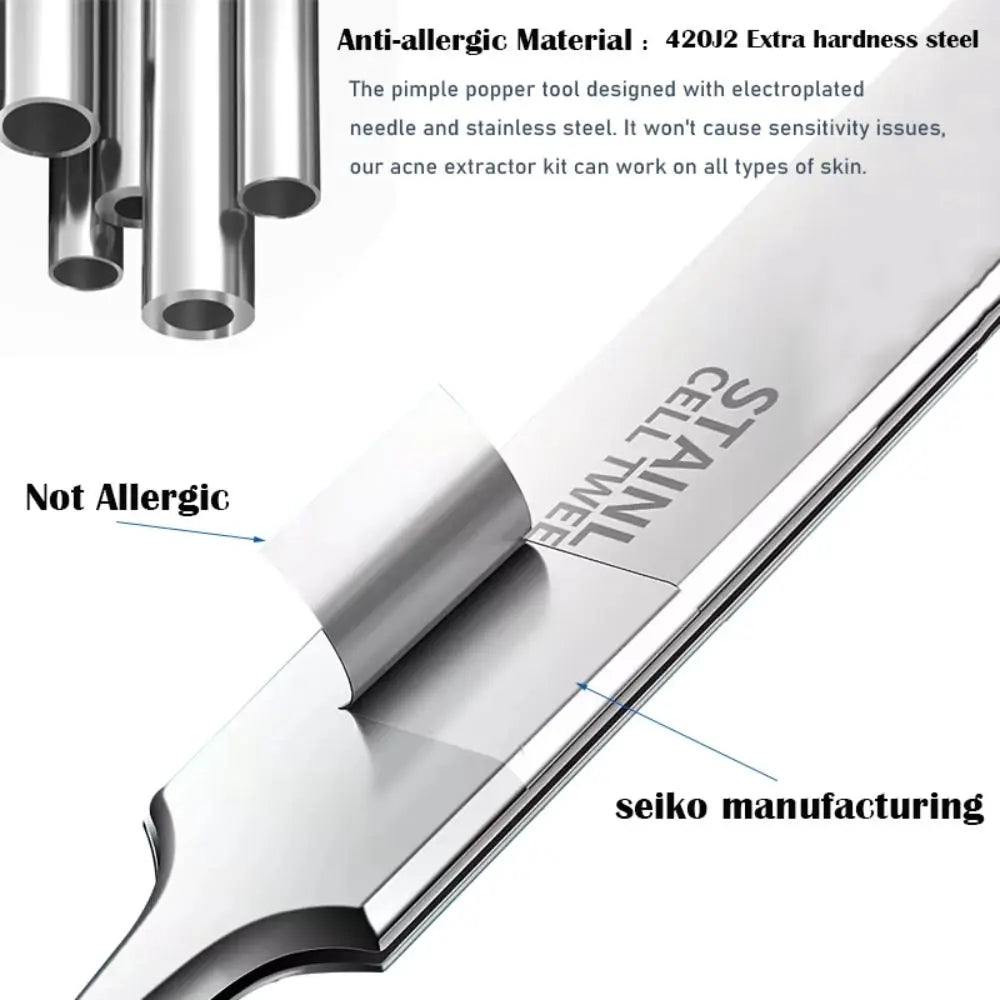 8-Piece Blackhead Remover Tool Set | Pore Cleansing Kit Blackhead Remover Set QXL