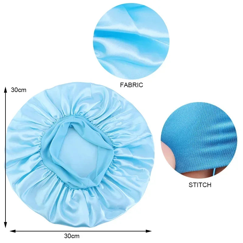 Satin Sleep Bonnet | Silk-Feel Night Cap for All Hair Types Satin Sleep Bonnet QXL