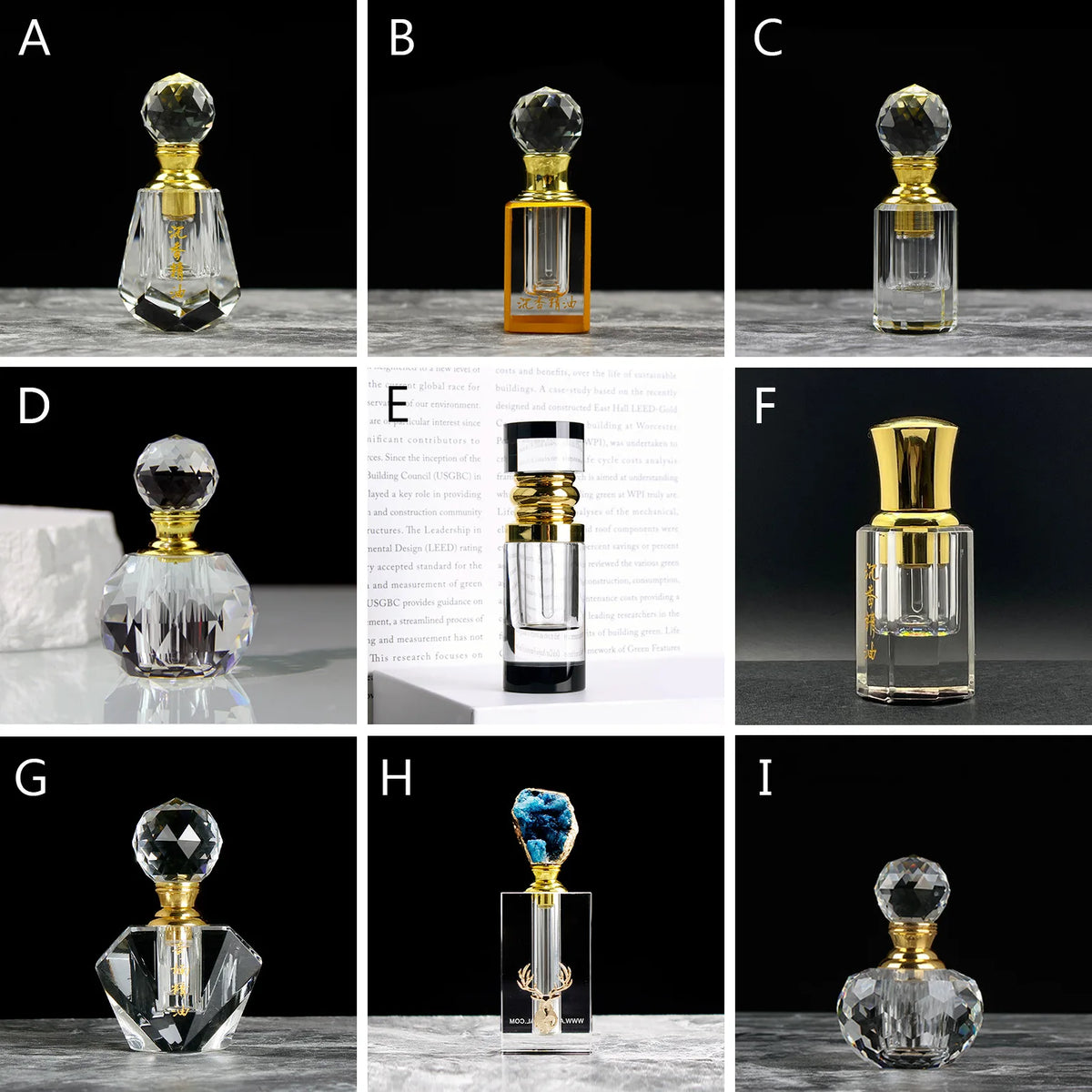 Crystal Refillable Perfume & Essential Oil Dropper Bottle 1–3ml Perfume Dropper Bottle QXL