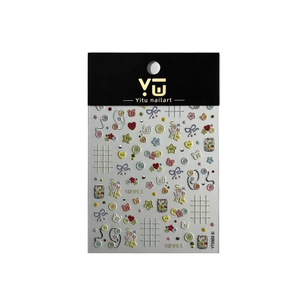 Kawaii 3D Nail Art Stickers | Cute Cartoon Self-Adhesive Decals Nail Art Stickers QXL