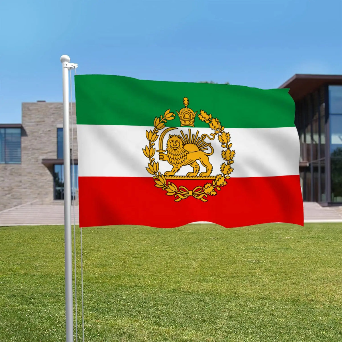 3x5 FT Iran Lion & Sun Historic Flag | Double-Printed Polyester Decorative Flag QXL