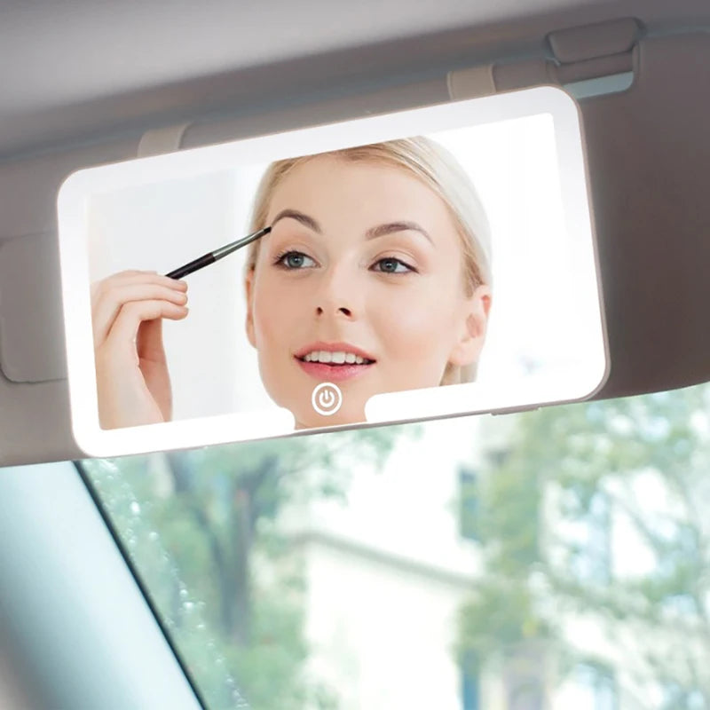 LED Car Sun Visor Vanity Mirror – Rechargeable & Dimmable Car Visor Vanity Mirror QXL