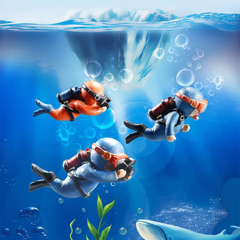 Luminous Mini Diver Figure | Aquarium Fish Tank Decoration Aquarium Ornament QXL