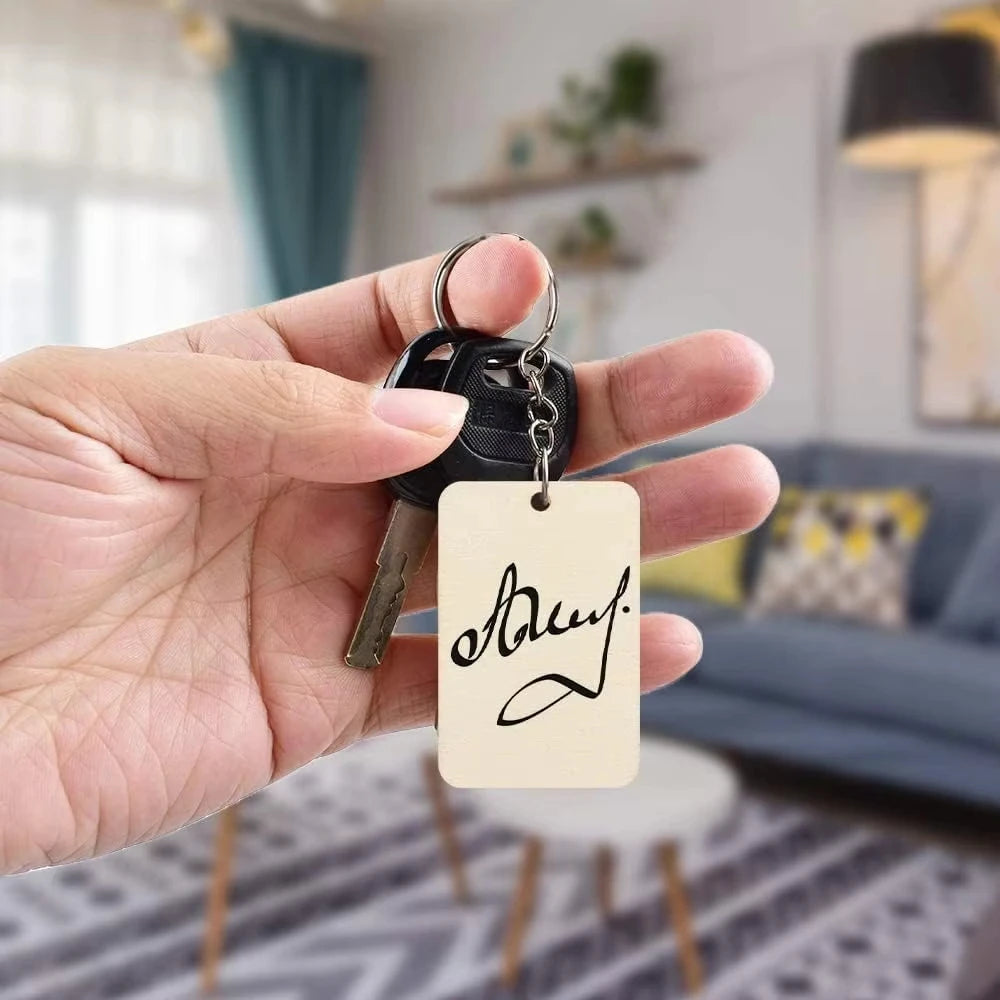 60-Pack Blank Wooden Keychains | DIY Rectangular Key Tags DIY Craft Kit QXL