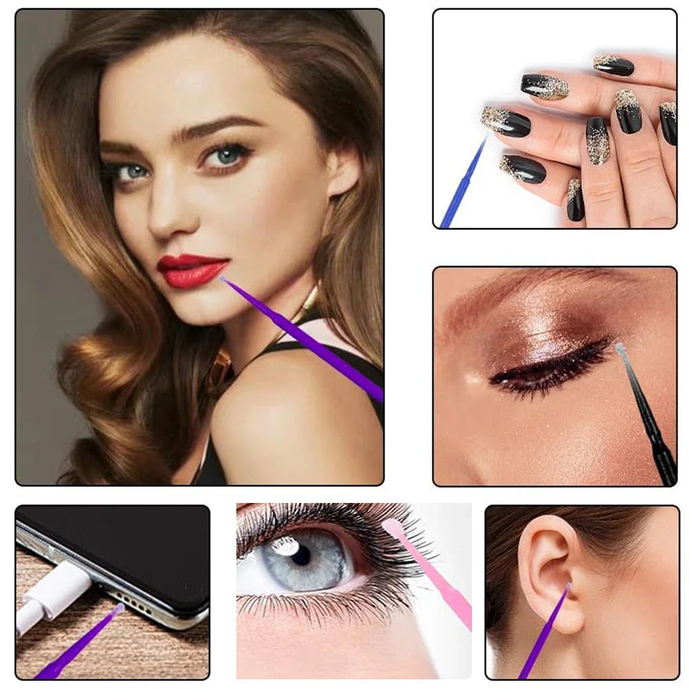 100-Pack Disposable Micro Brushes for Eyelash Extensions Lash Applicator Brushes QXL