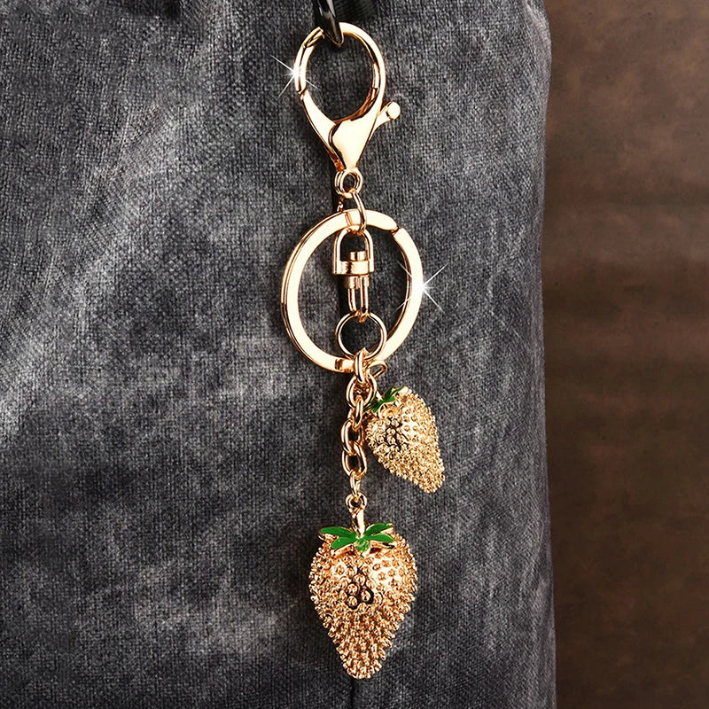 Cute Strawberry Charm Keychain | Bag Pendant for Women & Girls Charm Keychain QXL