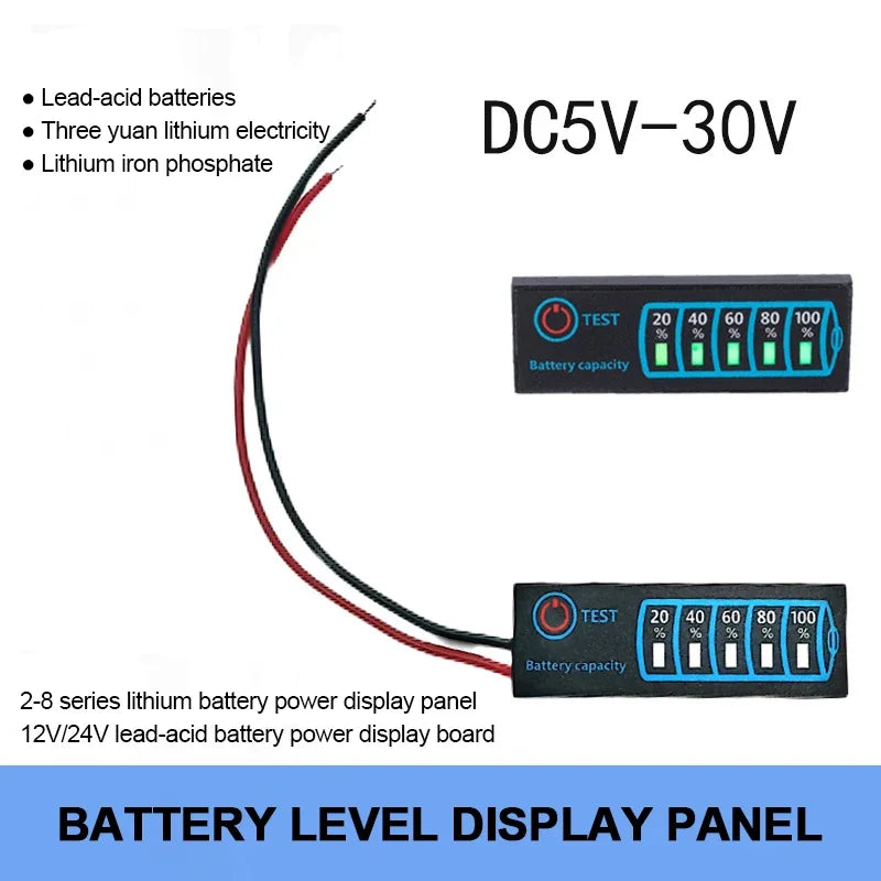 2S–8S Li-ion LiPo Lead Acid Battery Level Indicator LCD Meter Battery Level Indicator QXL