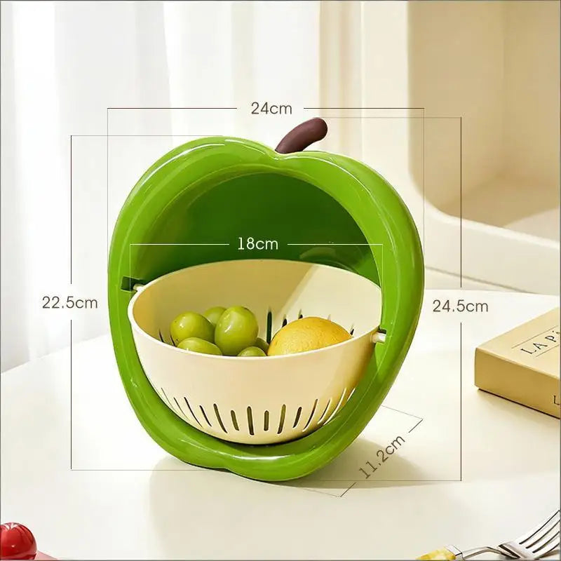 Fruit-Shaped Drain Basket | Kitchen Colander for Produce Kitchen Drain Basket QXL Green