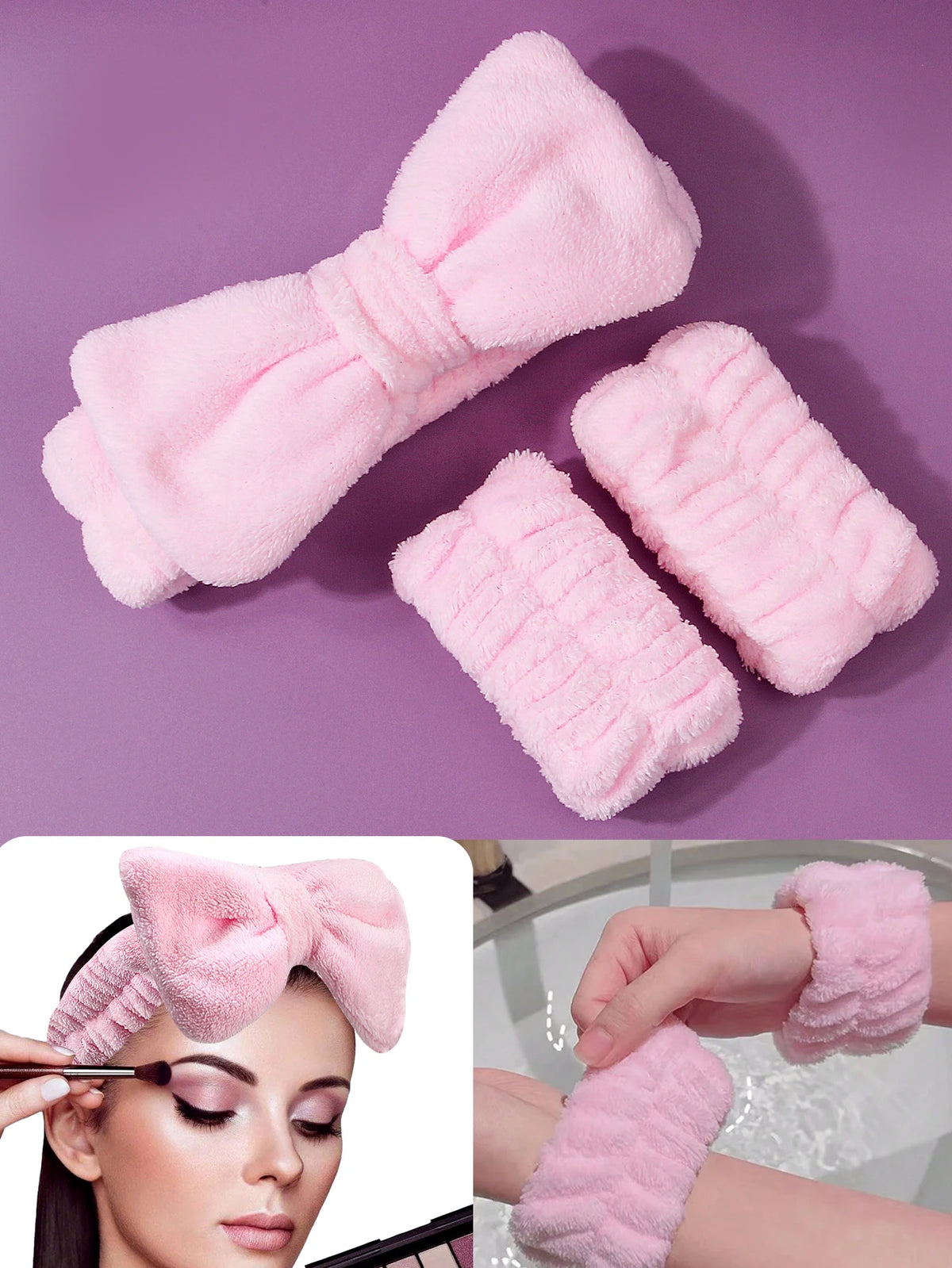 9-Piece Pink Beauty Set | Makeup Sponges, Puffs & Hair Ties Makeup Sponge Set QXL