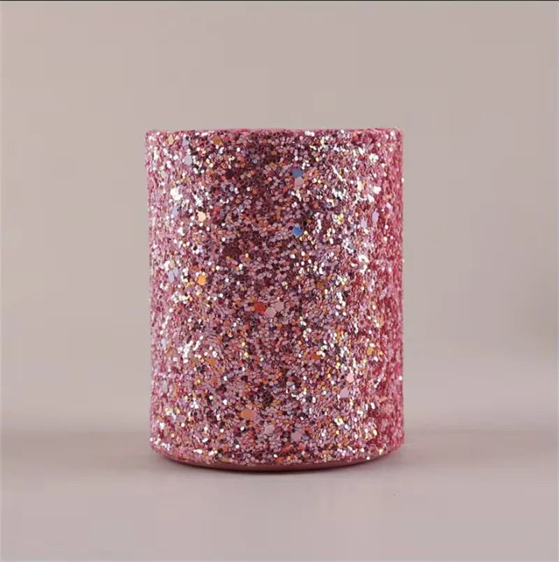Glitter Rhinestone Makeup Brush Holder & Desk Organizer Makeup Brush Holder QXL Pink