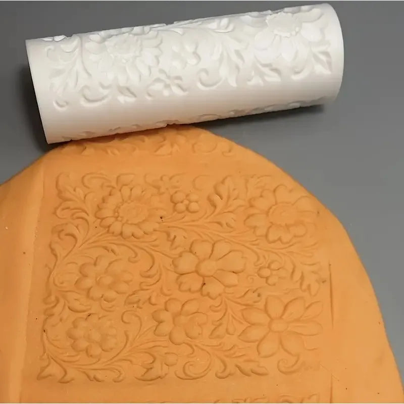 Victorian Daisy Vine Clay Roller | Floral Texture Craft Tool Clay Texture Roller QXL